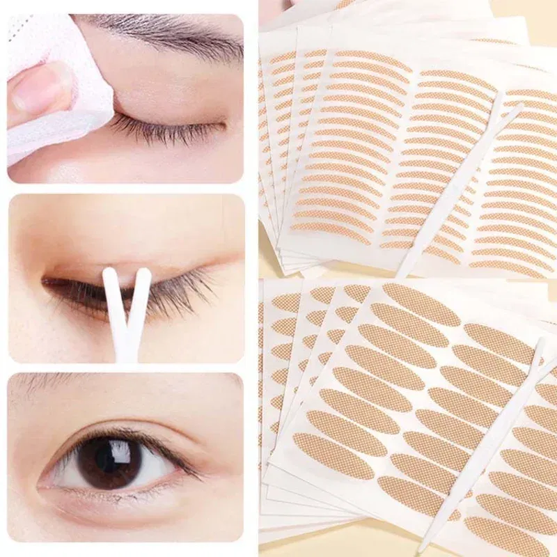 Color: Brushed Slate - Natural Eye-Lift Mesh-Lace Transparent Invisible Self-adhesive Eyelid Tapes Stickers Women Invisible Double-fold Eyelid Stickers