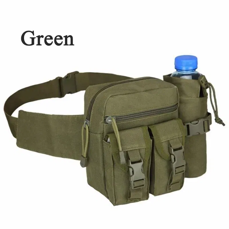 Color: green - Men's Tactical Casual Fanny Waterproof Pouch Waist Bag Packs Outdoor Military Bag