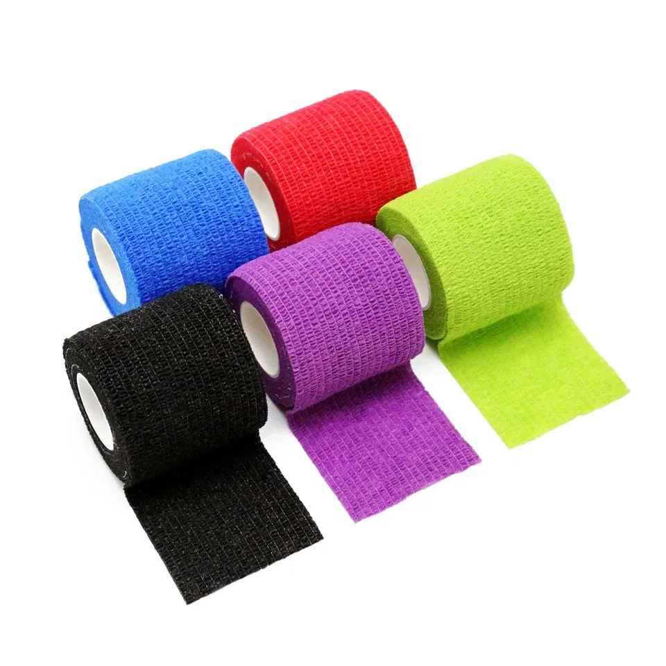Color: BROWN - 1pc Disposable Self-adhesive Flex Elastic Bandage Tape For Tattoo Handle Grip Tube Wrap Elbow Sport Stick Accessories 5*450cm
