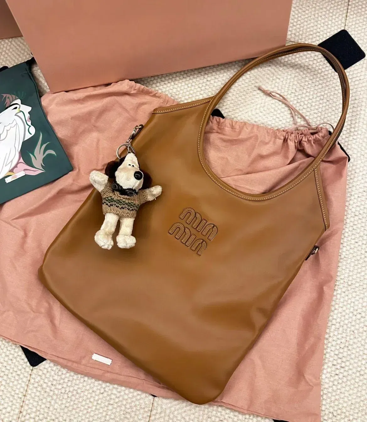 Color: Ivory - Retro Hobo Thousand Bird Grid Mini Underarm Bag, Mao Ni Large Capacity Shoulder Cross Carrying Tote Bag