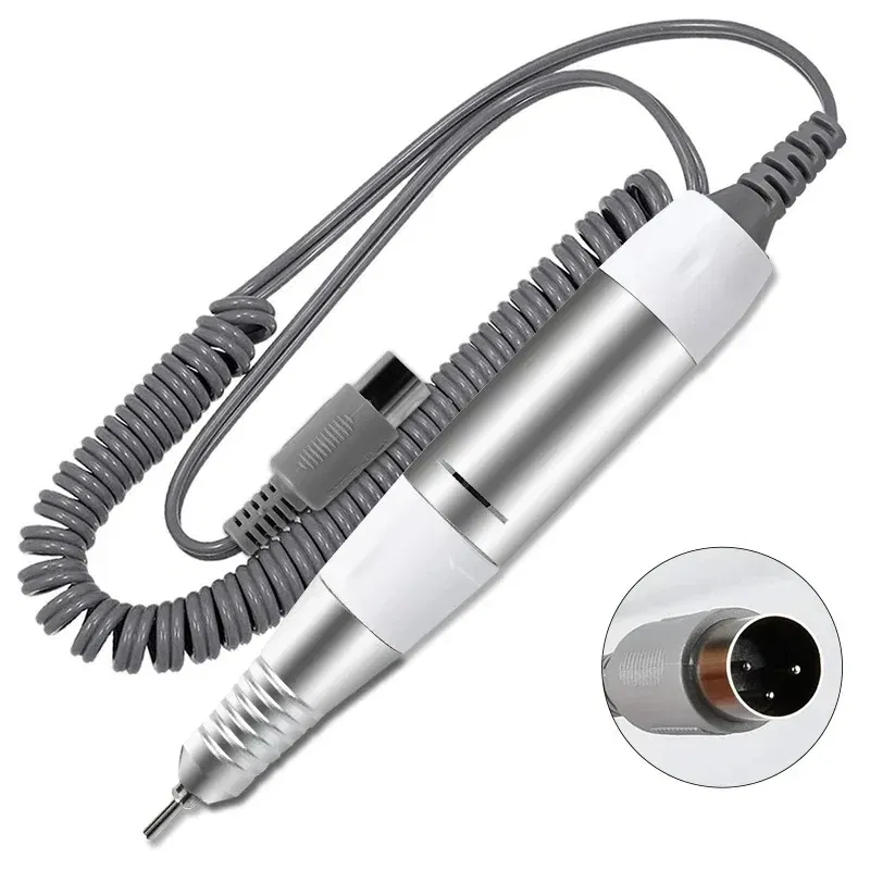 Color: Red - Electric Nail Drill Pen Handle File Polish Grind Machine Handpiece Manicure Pedicure Tool DC & 3 PIN PLUG Nail Drill Accessories