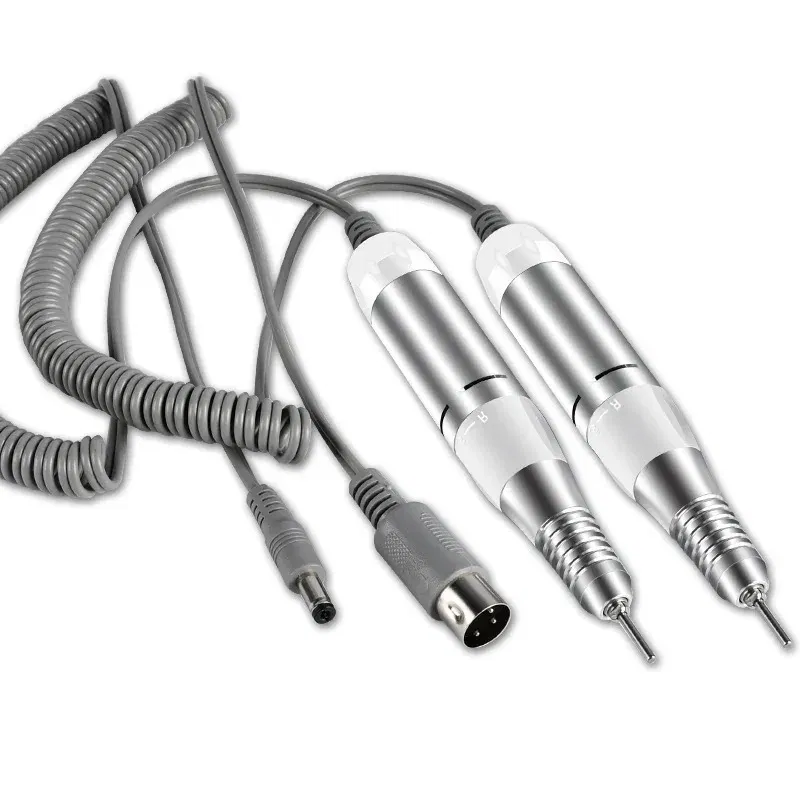 Color: Red - Electric Nail Drill Pen Handle File Polish Grind Machine Handpiece Manicure Pedicure Tool DC & 3 PIN PLUG Nail Drill Accessories