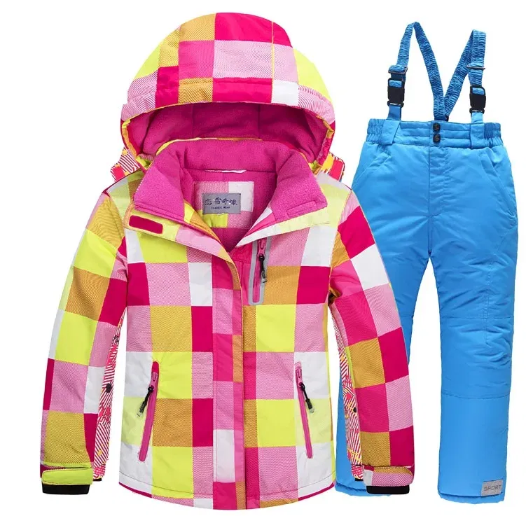 Color: green, Kid Size: 13 - OLEKID 2025 Russia Winter Children Boy Ski Suit Waterproof Girl Jacket Overalls Snowsuit 3-16 Years Kid Teenage Parka Snow Suit