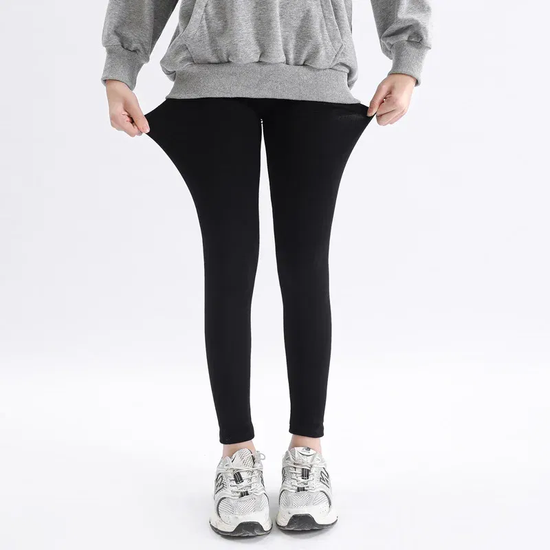 Color: SKY BLUE, Kid Size: 6 - Girls' Leggings Spring And Autumn Style 95 Cotton Female Baby Elastic Pants Children's Slim outer Wear Pants