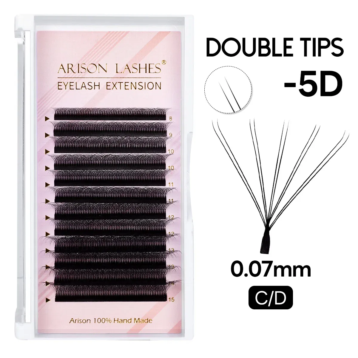 Color: Other, Curl: D, Thickness: 0.07mm, Length: MIX - ARISON LASHES W Shape 3/4/5/6D Eyelashes Extension Premade Volume Fans YY-shape Lashes Faux Mink Soft Easy Faning Natural Lashes