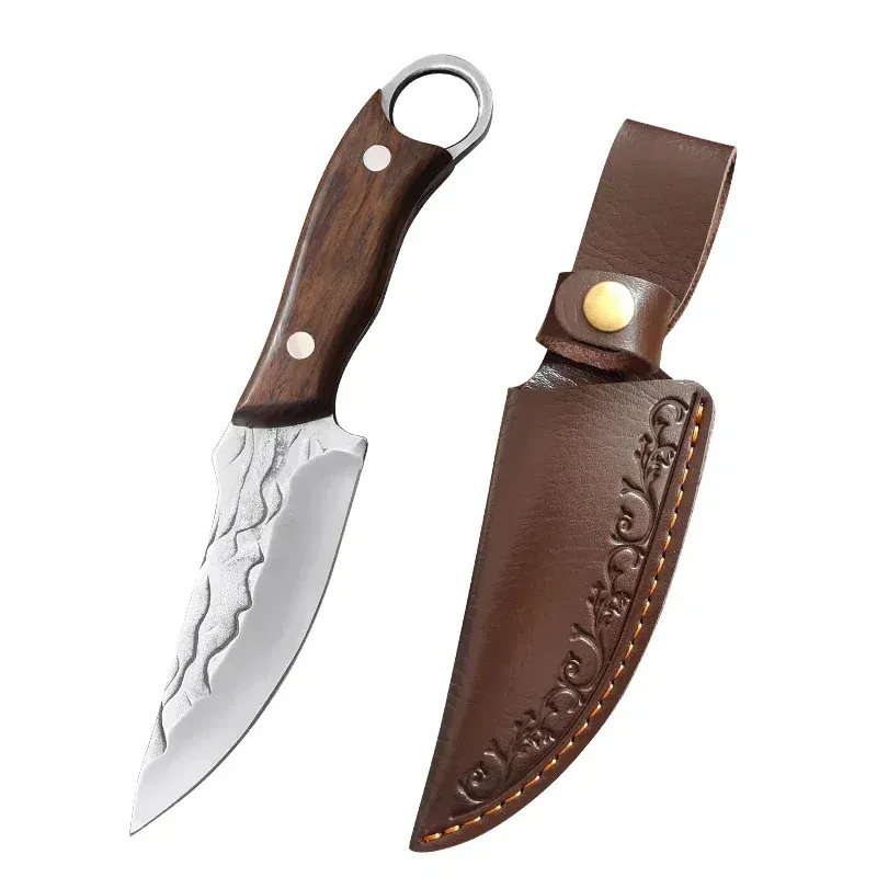 Color: WHITE - Stainless Steel Boning Knives Handmade Forged Knife Fruit Slicing Knife Meat Cleaver Kitchen Knife Fish Knife Cooking Knife