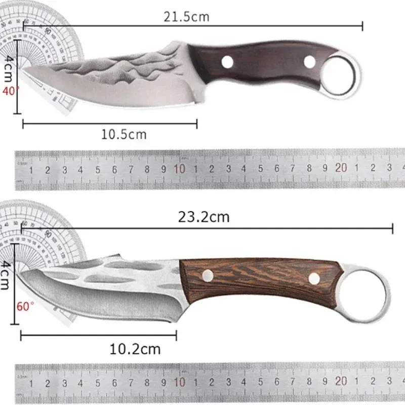 Color: WHITE - Stainless Steel Boning Knives Handmade Forged Knife Fruit Slicing Knife Meat Cleaver Kitchen Knife Fish Knife Cooking Knife