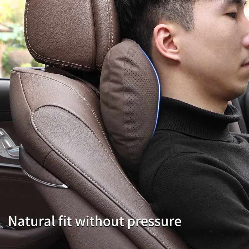 Color: Red - Top Quality Car Headrest Neck Support Seat Soft Neck Pillow Breathable For Maybach S Class Design Universal Protector Neck
