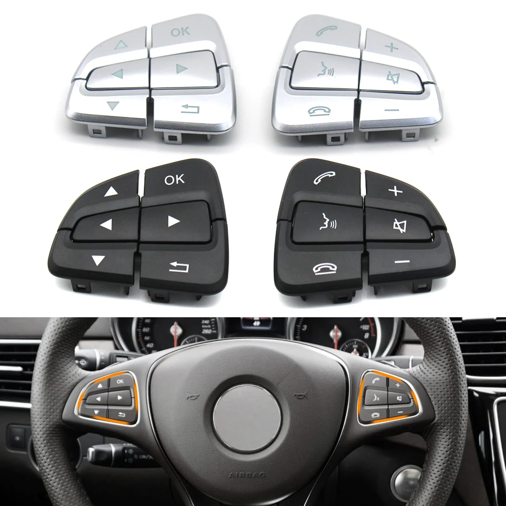 Color: Black - Car Steering Wheel Menu Control Switch Buttons For Mercedes Benz A B GLA GLS GLE V Class W176 W246 W156 W166 W292 W117 W218 W231