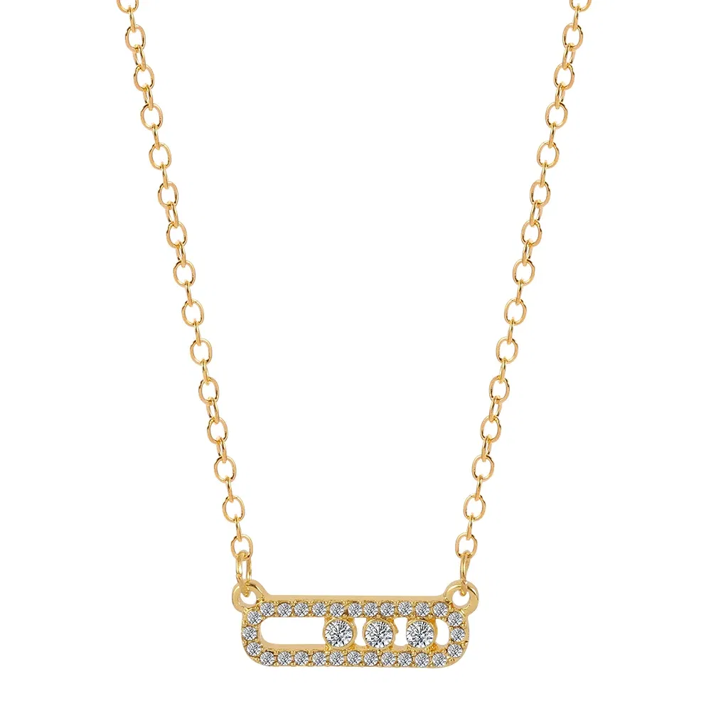 Metal Color: Light Yellow Gold Color, Ships From: CHINA - Shiny Rhinestone Geometry Fashion Pendant Necklace Women Sweet Iced Out Clavicle Temperament Bling For Female Party Charm Gifts