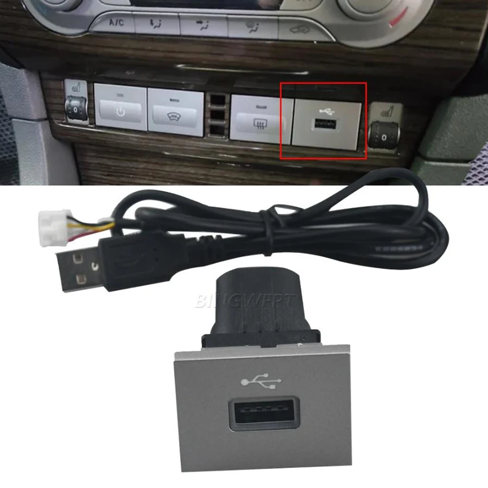 Color Name: black - NEW 2PCS Car USB Input Adapter Audio Radio u-disk flash Socket Interface Cable For Ford Focus 2 Mk2 2009-2011