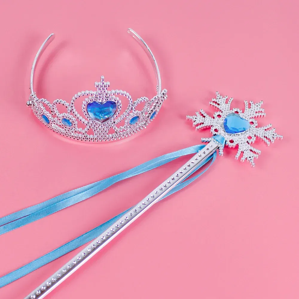 Color: Brown - Pincess Anna Elsa Cosply Accessories Crown Magic Wand Necklace Wig Gloves Frozen Snow White Belle Cinderella Princess Role Play