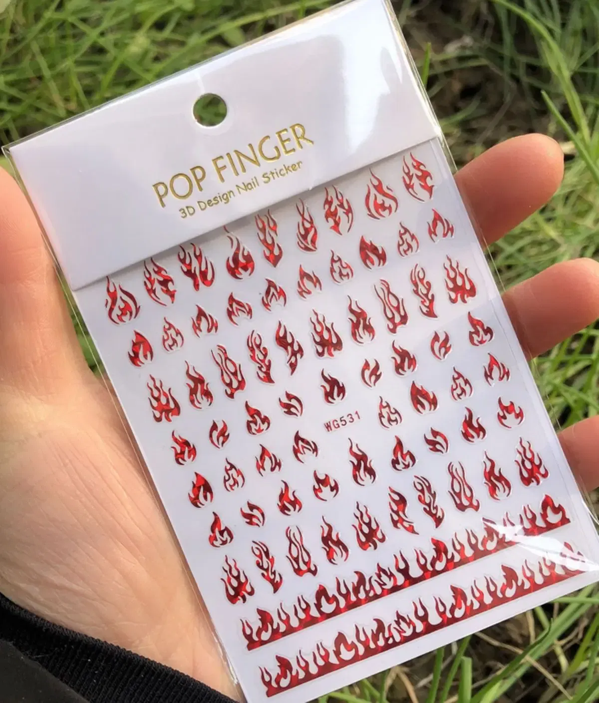 Color: Sky Blue - 1PCS New English Alphabet Nail Stickers Multi-Color Laser Reflective Nail Slider Art Cool Text Nail Kit