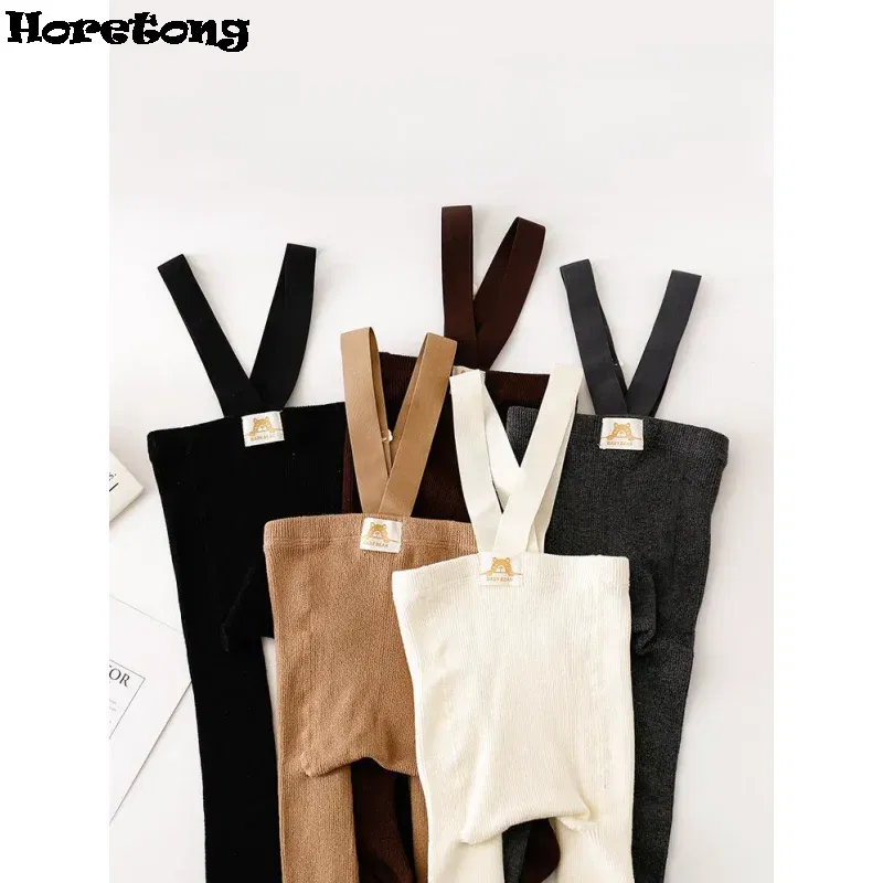 Color: black, Kid Size: 3M - Baby Girl Stocking 0-3 Y Infant Toddler Knit Tights Newborn Suspender Tights Pantyhose Autumn Solid High Waist Overall Legging