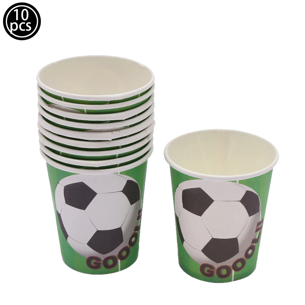Color: WHITE - Soccer Birthday Party Decorations Disposable Tableware Paper Plates Cups Napkins Tablecloth Balloon Banner Soccer Party Supplies