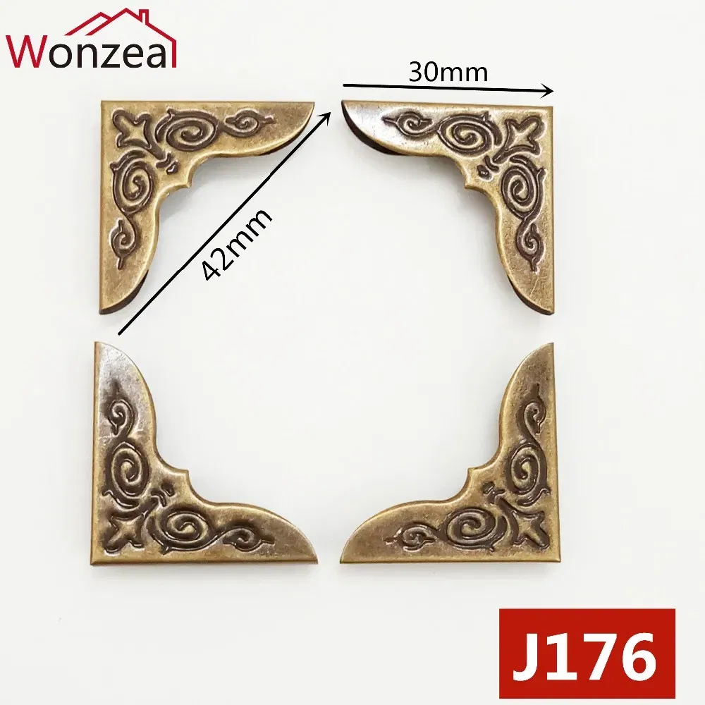 40pcs 30mm Antique Brass Book Corner Bronze Scrapbooking Albums Menus Folders Protectors Decorative Metal Crafting Box Corner
