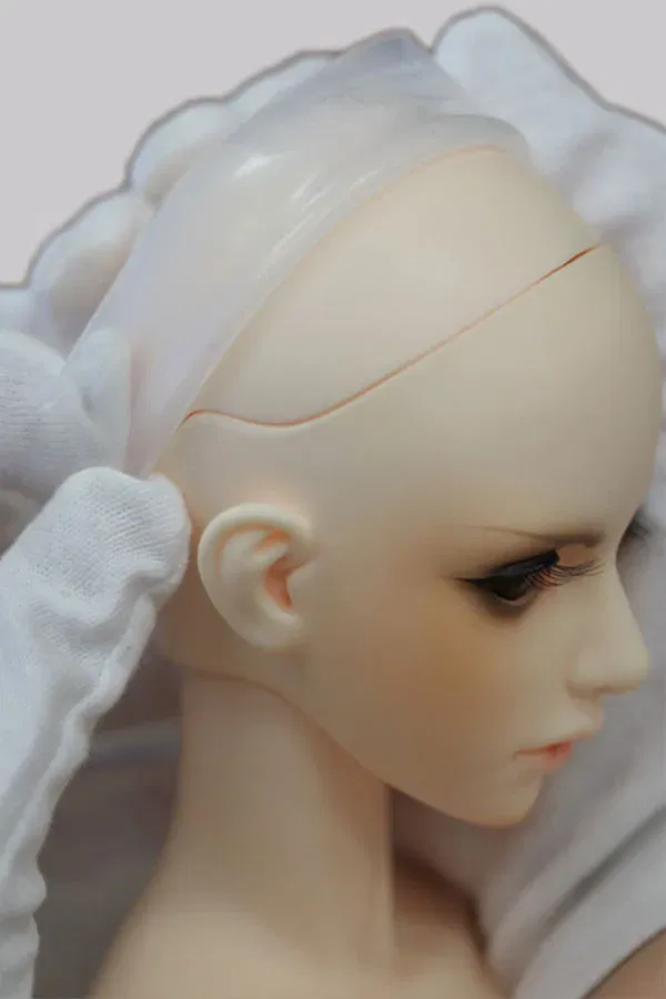 Color: WHITE, Size: L - 1/8 1/10 1/12 1/6 1/4 1/3 70cm aod dod msd yosd sd bjd doll Clear Silicone Wig Cap