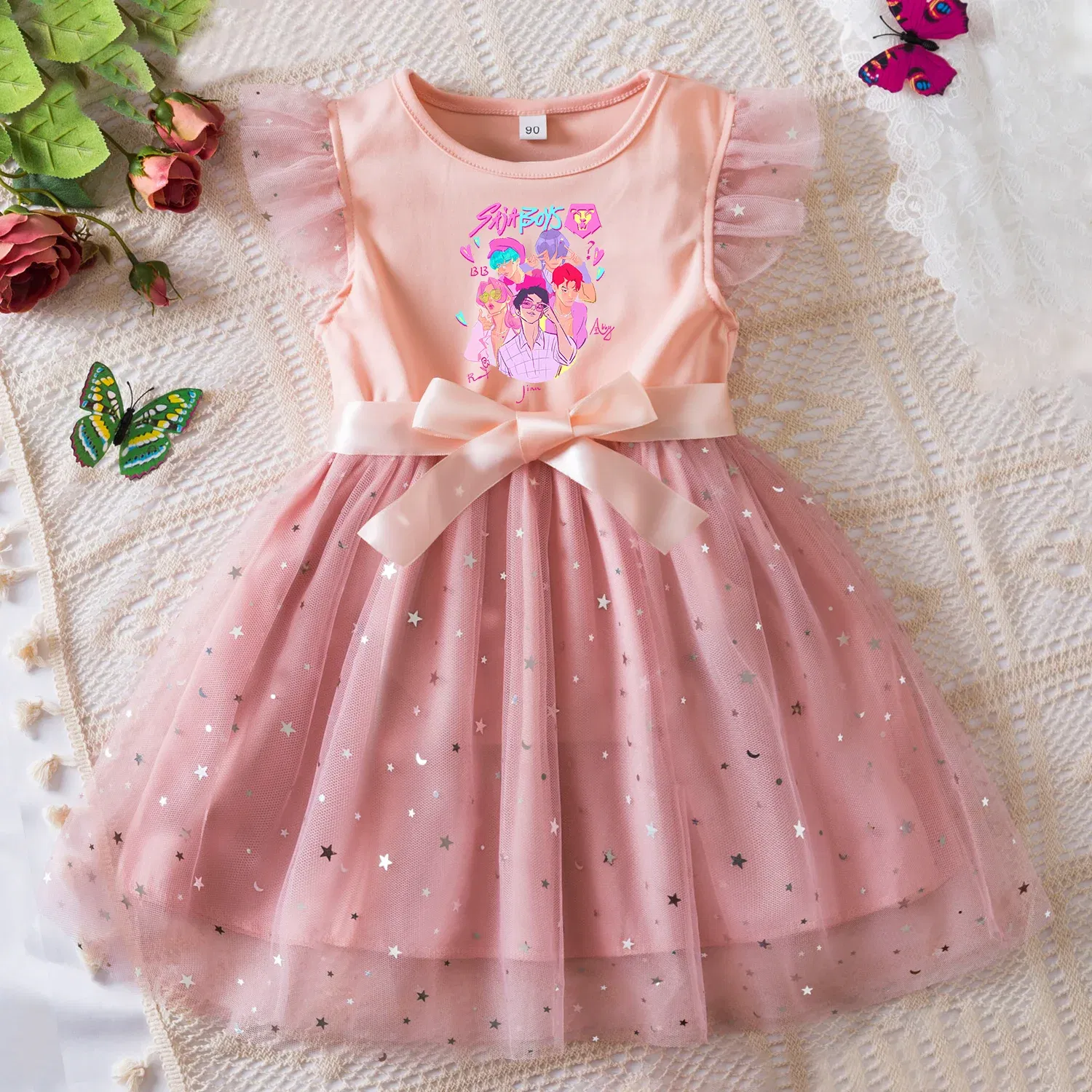Color: black, Size: One Size, Height: 170 - KPop Demon Hunters Girls Dress Kids Party Halloween Carnival Birthday Party Clothes Princess Tutu Dresses Costume Children Gift