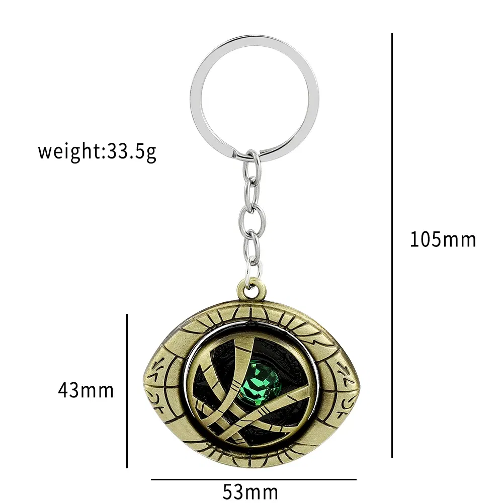 Color: WHITE, Ships From: CHINA - Marvel Avengers Dr Strange Necklace Men Doctor Strange Infinity Time Stones Eye of Agamotto Rotatable Necklace Keychain Kpop