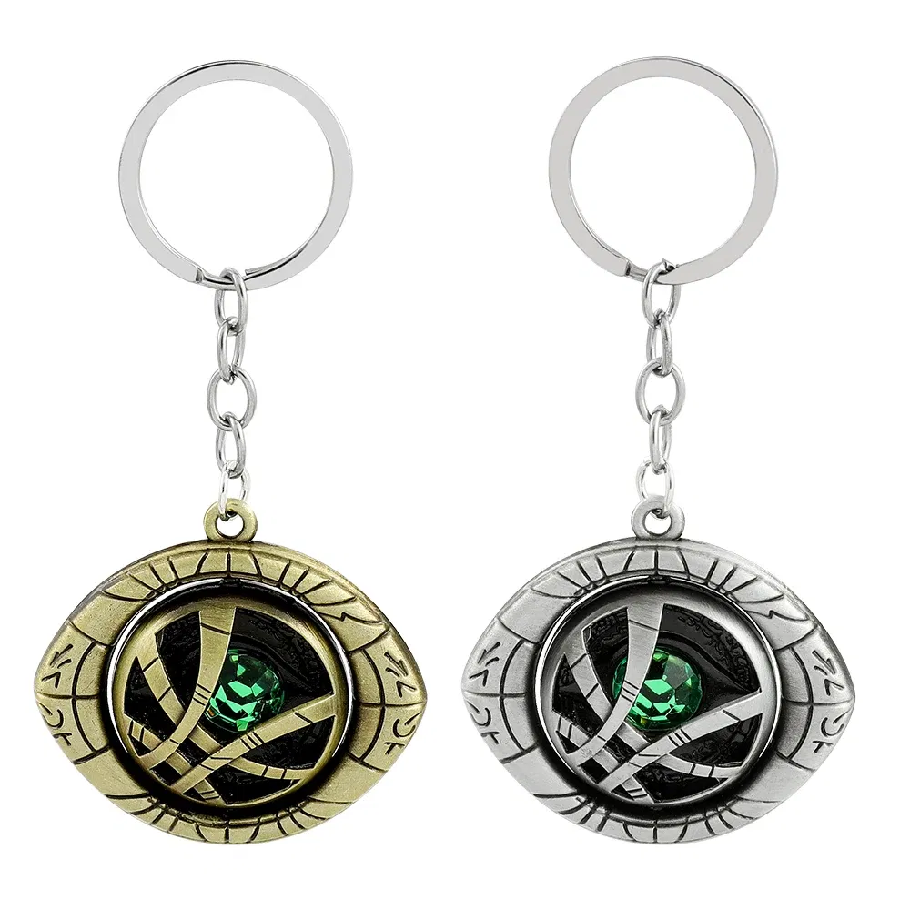 Color: WHITE, Ships From: CHINA - Marvel Avengers Dr Strange Necklace Men Doctor Strange Infinity Time Stones Eye of Agamotto Rotatable Necklace Keychain Kpop