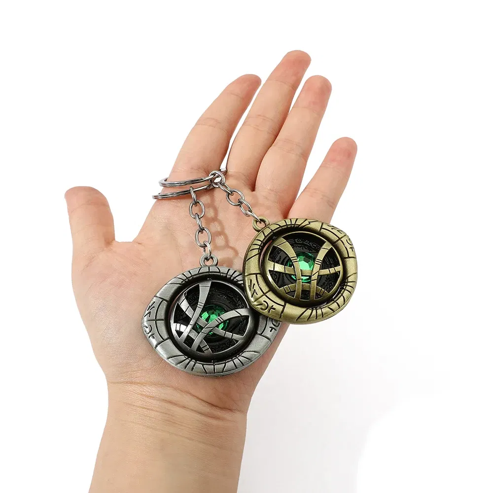 Color: WHITE, Ships From: CHINA - Marvel Avengers Dr Strange Necklace Men Doctor Strange Infinity Time Stones Eye of Agamotto Rotatable Necklace Keychain Kpop