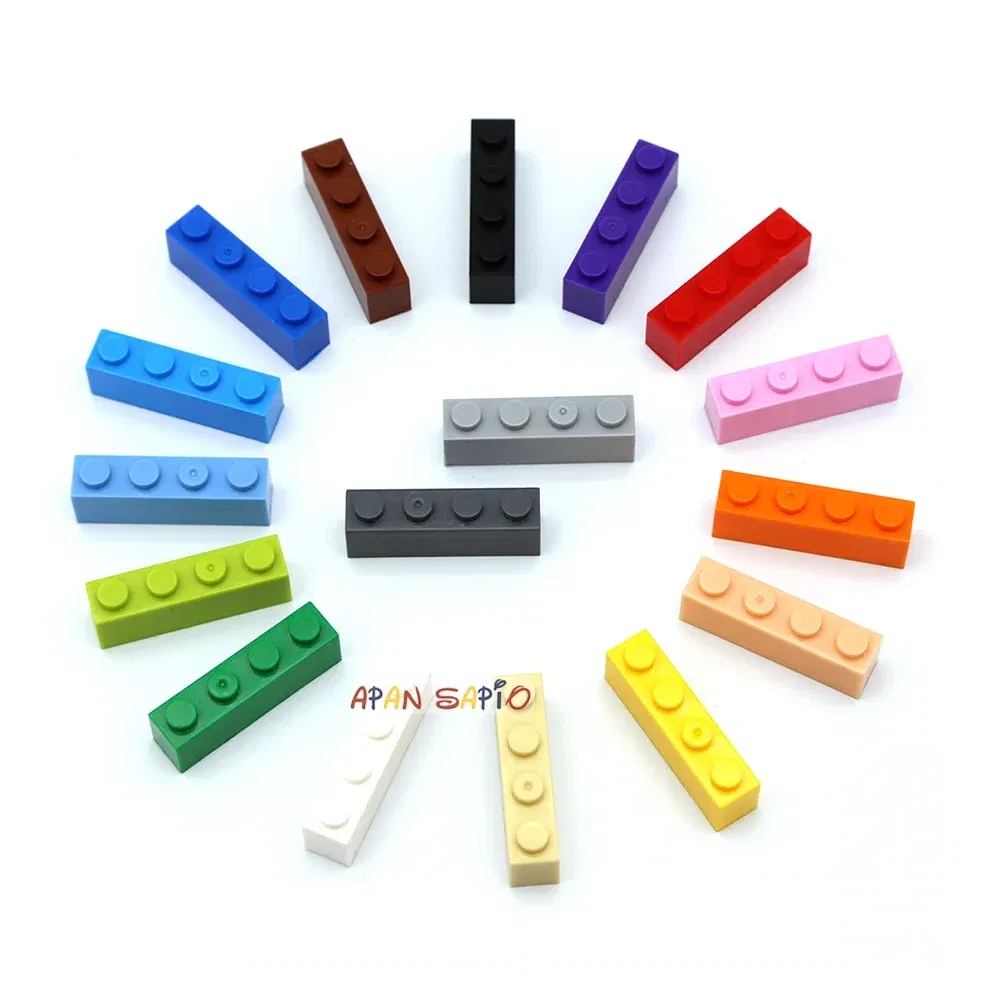 Color: Light Pink - 200pcs 1x4 Dots DIY Building Blocks Thick Figures Bricks Educational Creative Toys for Children Size Compatible With 3010