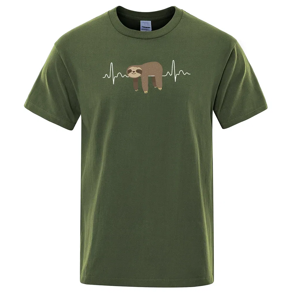 Color: Navy Blue, Size: XL - Sloth Resting On Tummy Printing Mans T Shirts Crewneck Soft T-Shirts Comfortable S-XXXL Tee Shirts Oversized Casual T-Shirt Man