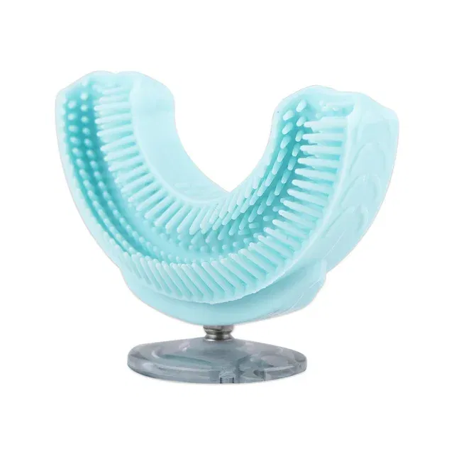 Color: WHITE - Kids U-shaped Sonic Electric Toothbrush Children Silicon Toothbrush 360 Degrees Smart Tooth Brush Teeth Whitening for Waterproof