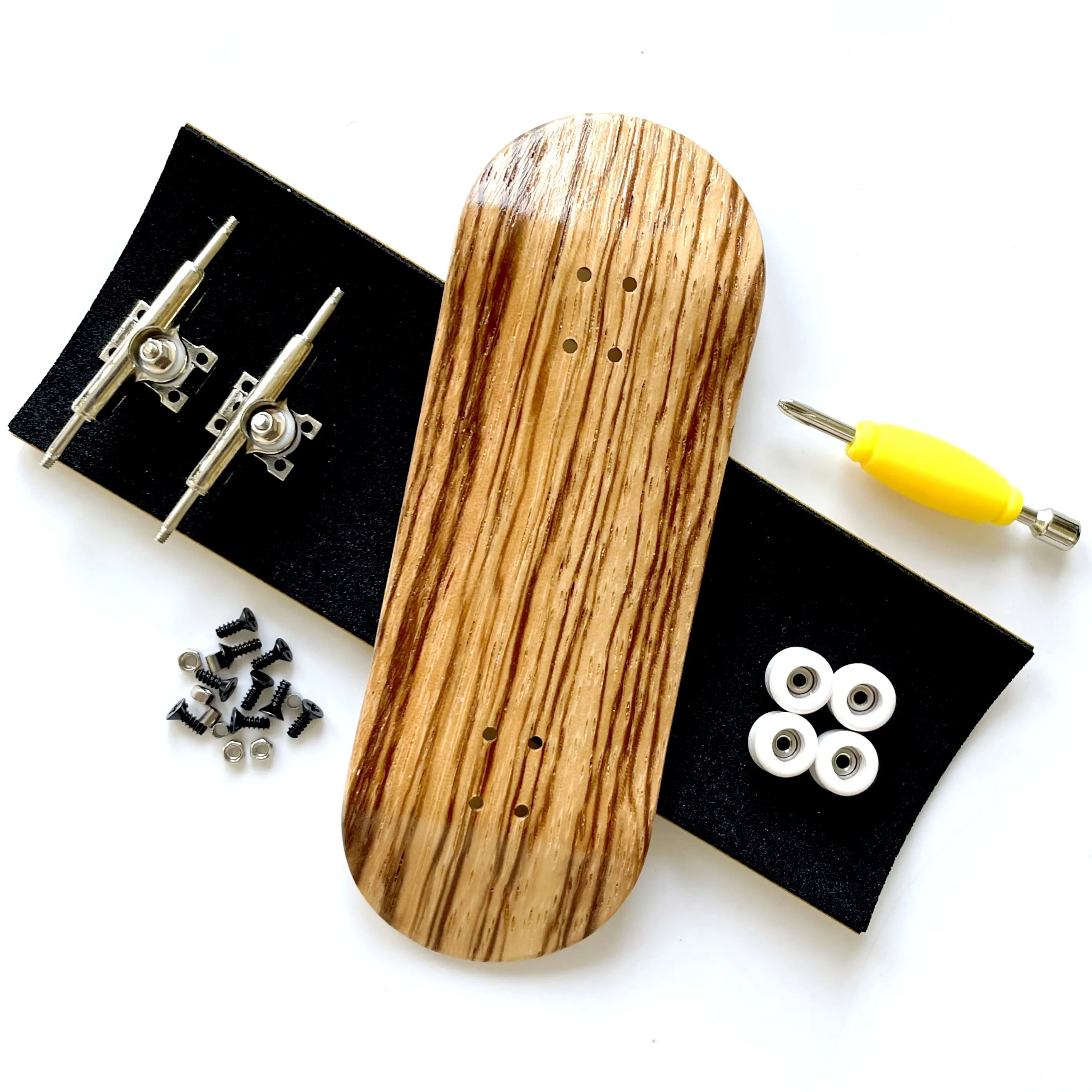 Color: WHITE - 34mm Fingerboard Set with Double Axle Trucks Bearing Wheels