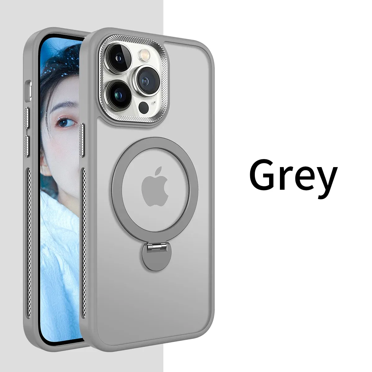 Color: Blue, Material: Microfiber - For iPhone 15 Pro Max 360?° Rotation Magnetic Holder Stand Matte Phone Case For iPhone 11 12 13 14 15 Plus Heat Dissipation Cover
