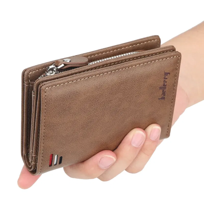 Color: Beige - 2025 New Wallet Short Wallet Hot Sale Retro Multi-card Short Wallet Multifunctional PU Waterproof Wallet Coin Clip Wallet