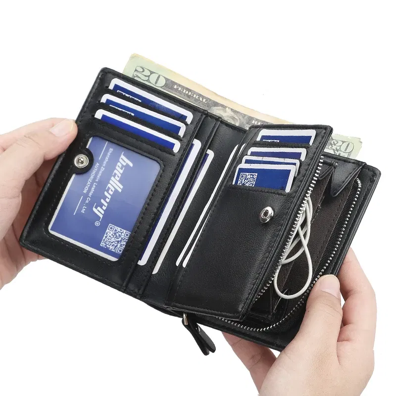 Color: Beige - 2025 New Wallet Short Wallet Hot Sale Retro Multi-card Short Wallet Multifunctional PU Waterproof Wallet Coin Clip Wallet