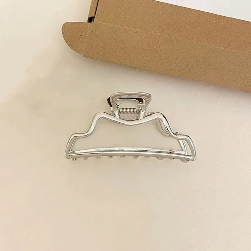 Color: SKY BLUE - Korean Style Fashion Cool Metal Hair Claws Temperament Personality Shark Clips For Women Simple Headwear Hair Accessories