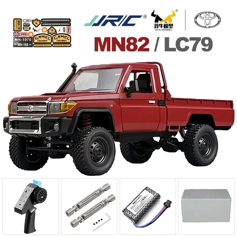 Color: VIOLET/?«?—?…° - MN MN82 1:12 Retro Rc Car With LED Lights Full-scale Simulation LC79 Professional 4WD Remote Control Pickup RC Truck Model Toys
