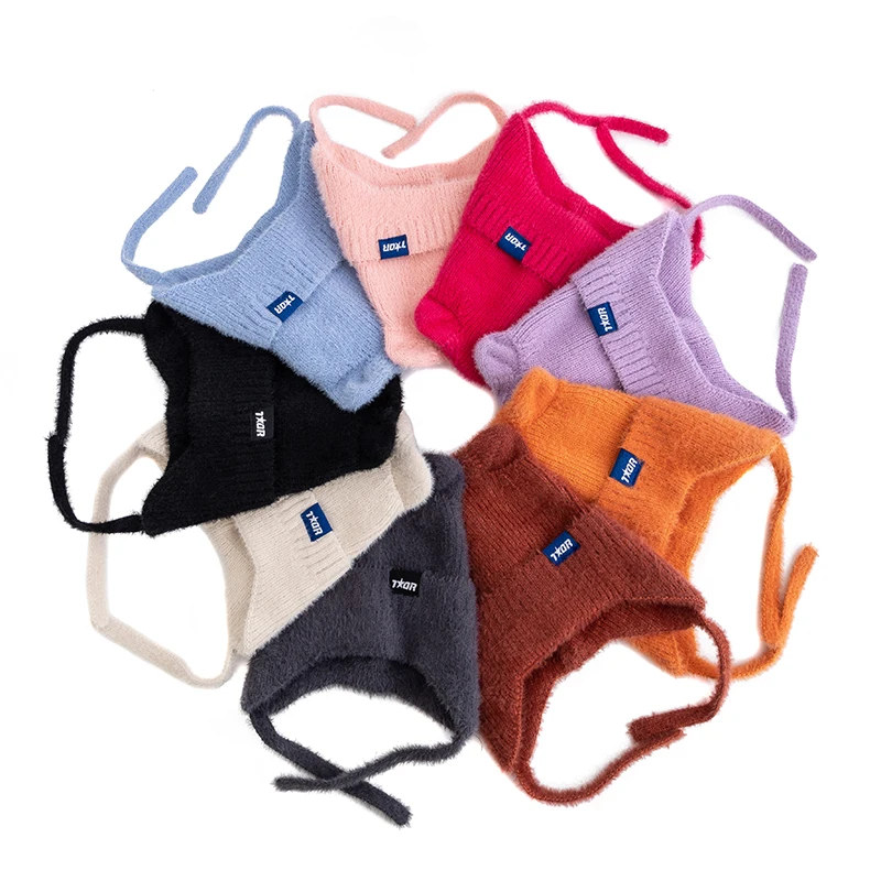 Color: WHITE, Size: One Size - New Women Cute Cat Ear Earflap Winter Hat Fashion Windproof Knitted Hat Kpop Style Soft Beanie Hats Candy Colors Streetwear Cap