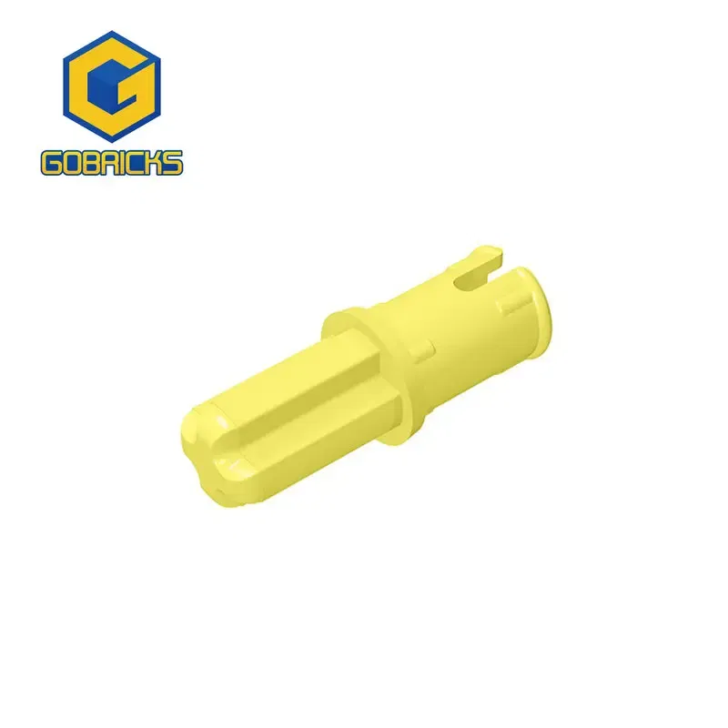 Color: Chrome Gold - Gobricks 10PCS Bricks Technical Axle 1 with Pin with Friction Ridges Lengthwise Compatible With 43093 Pieces of Toys Parts