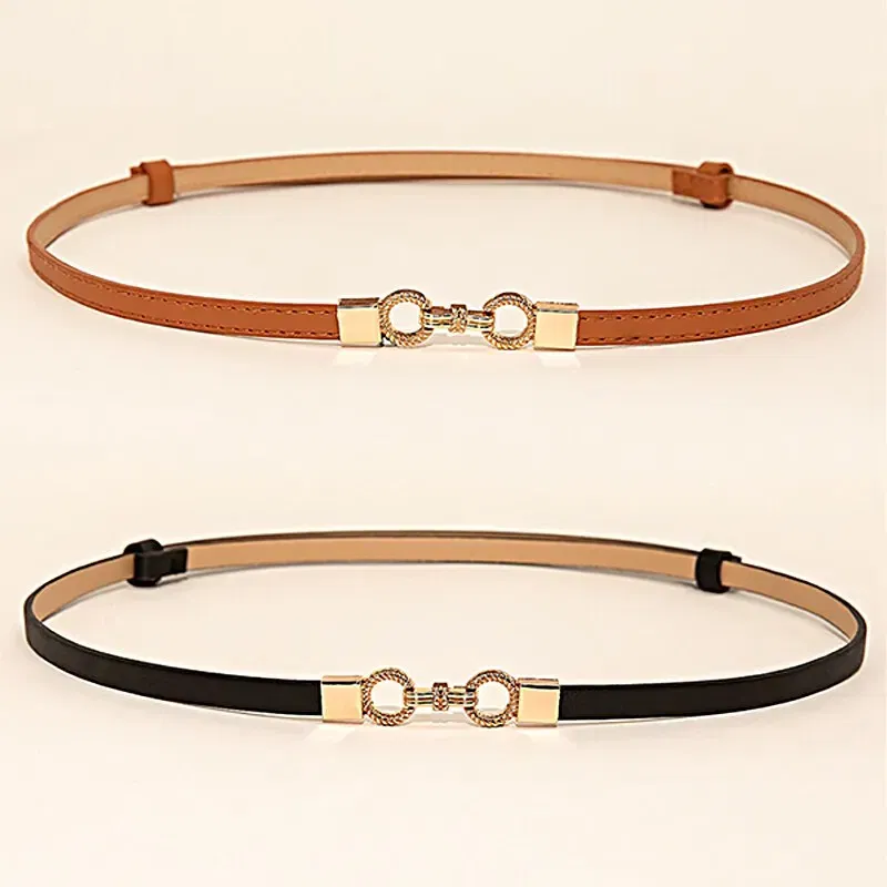 Belt Length: 105CM, Color: Orange - 2Piece Combination Set Four Seasons Multicolor SelfStretch Dress With Womens Belt