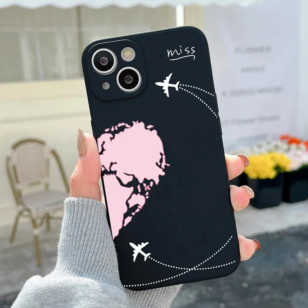 Color: green, Material: PE - Couple Black and White Love Sun Moon Case For Samsung Galaxy S10 S20 S21 S22 S23 S24 FE Plus Ultra Note 20 Silicone Phone Case