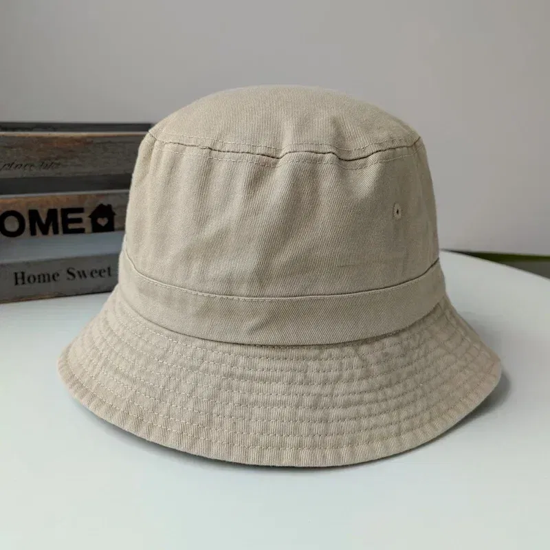 Color: black, Size: S - Korean Big Head Washed Denim Bucket Hats Men Cotton Sun Hat Plus Size 64cm Oversize Bob Panama Unisex Big Size Fisherman Cap