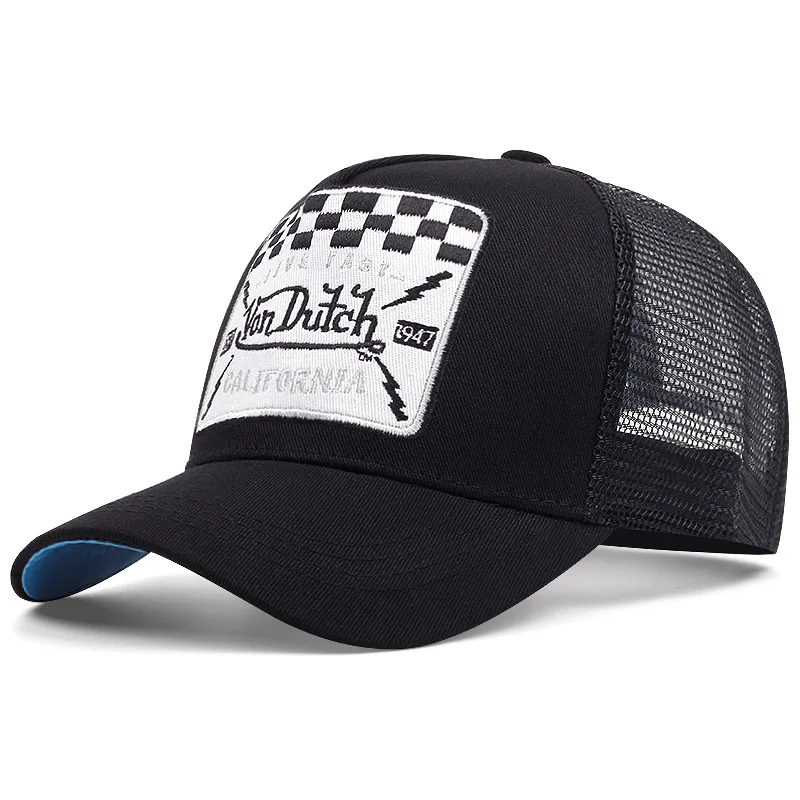 Color: PURPLE - VON baseball cap Alphabet sunblock mesh embroidered trucker hat