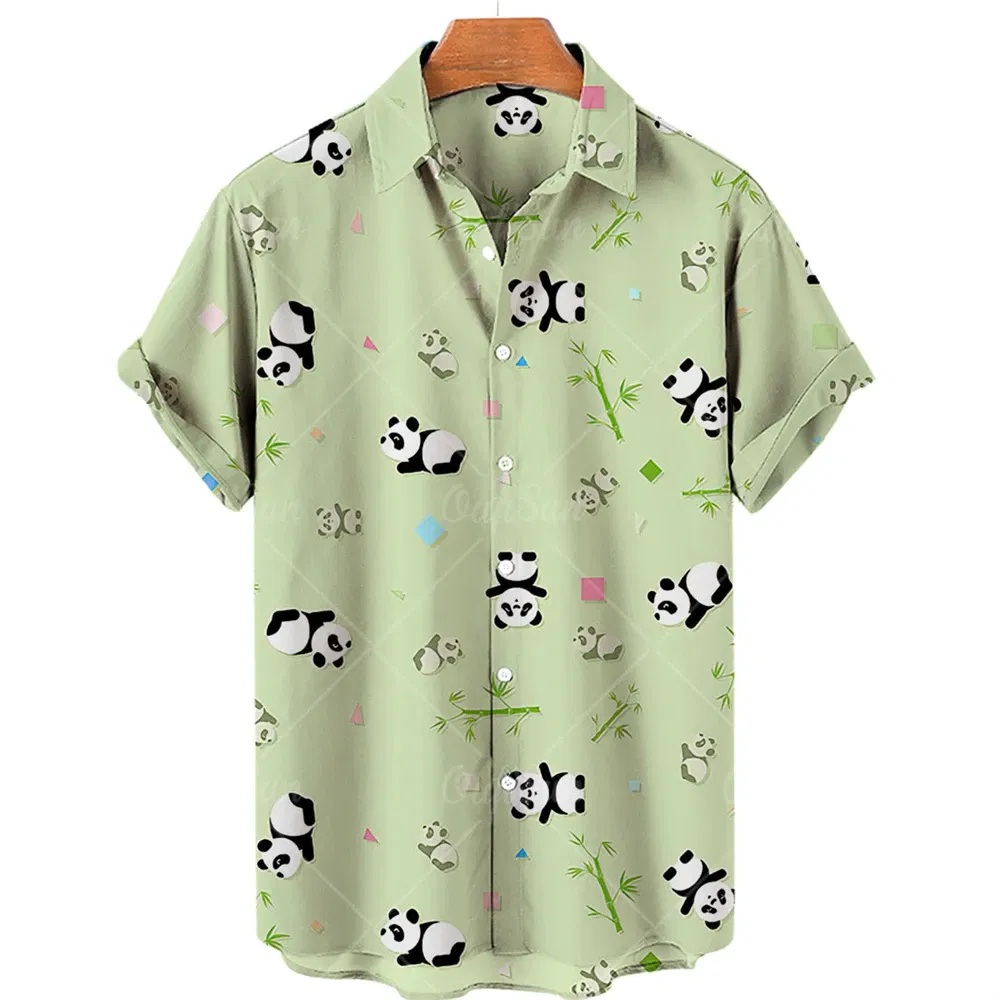 Color: Dark Grey, Size: XL - Duck 3d Print Shirts Men Fashion Hawaiian Shirt Short Sleeve Casual Beach Shirts Boys Single-Breasted Blouse Men's Clothing