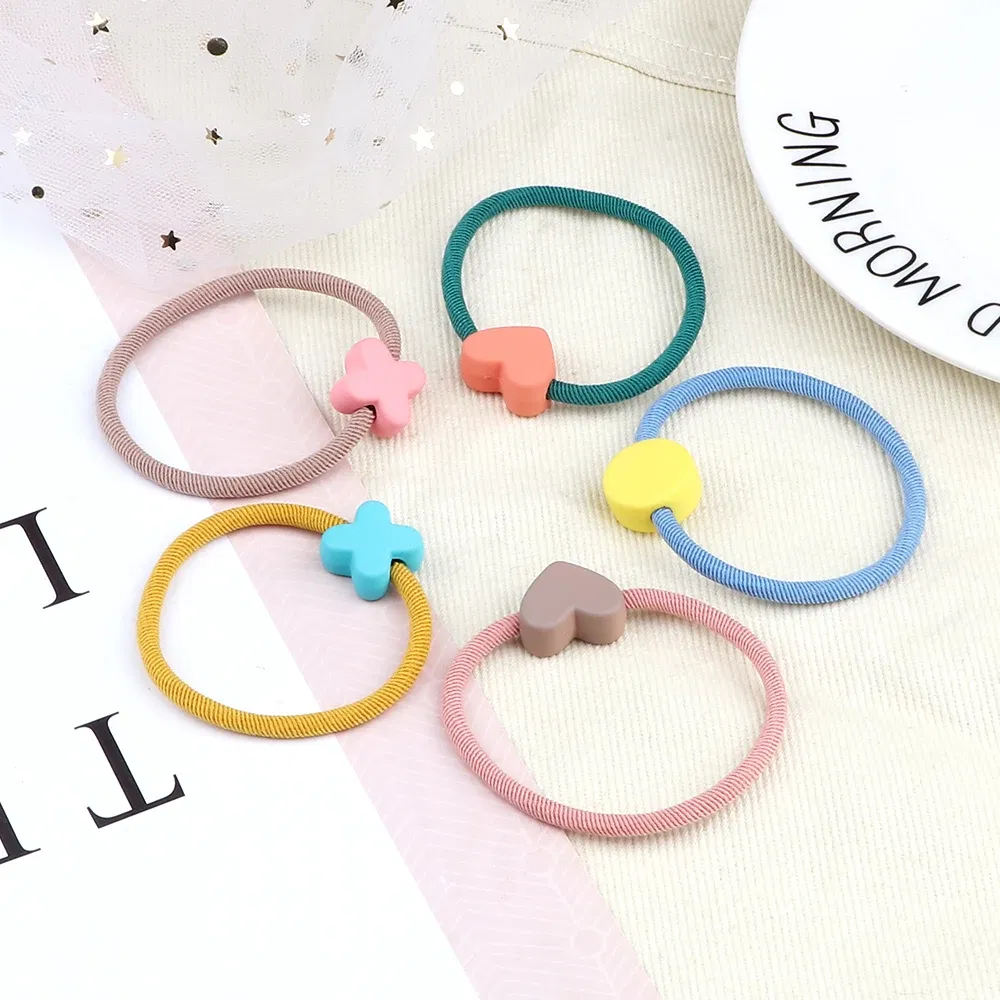 Color: Lavender, Ships From: CHINA - Cute Girls Hair Bands Ties Round Heart Rubber Band Fashion Scrunchie Elastic Korean Hair Accessories Ponytail Holder Headband