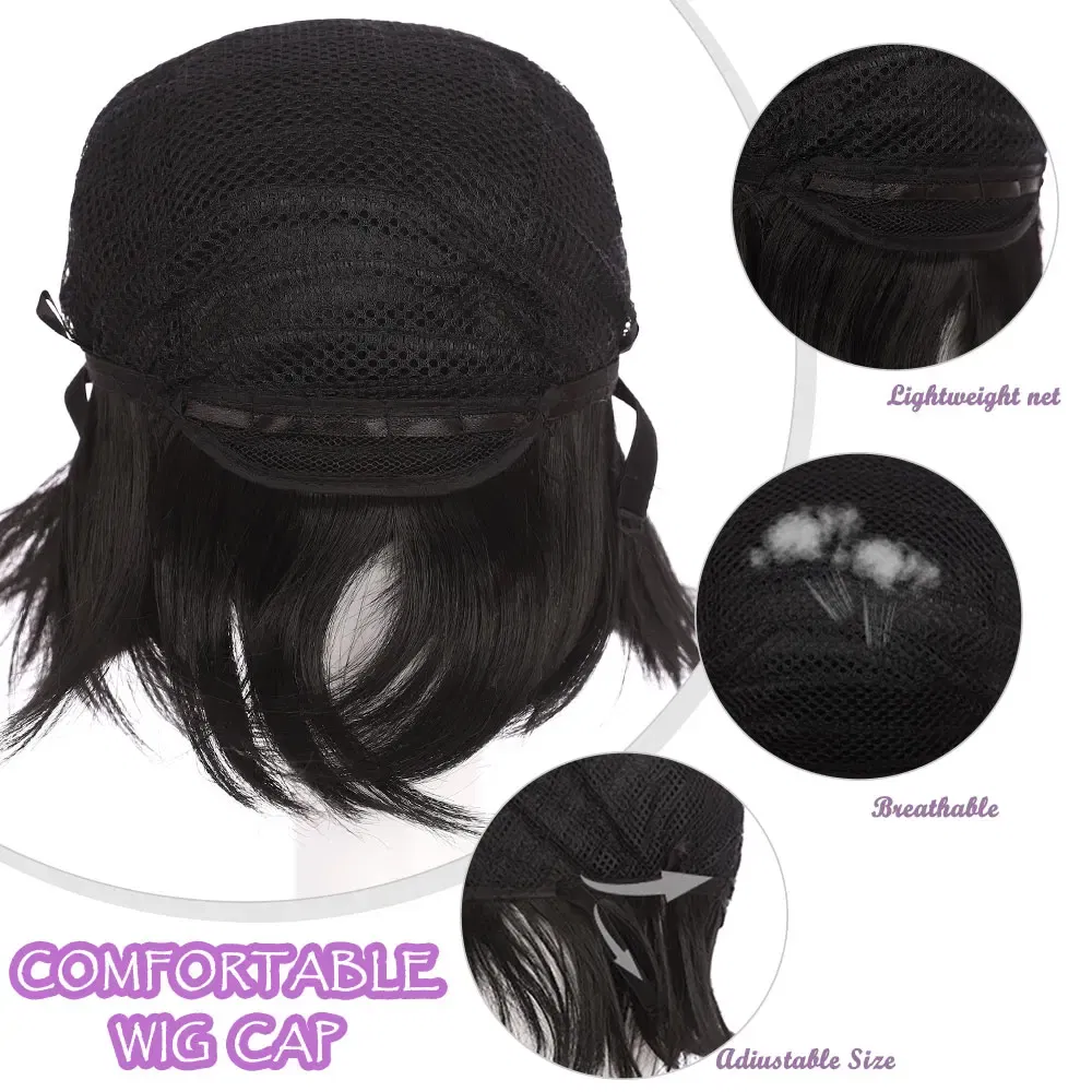 Color: 1B/30HL, Ships From: CHINA, Stretched Length: 8inches - S-noilite Synthetic Short Wig Blue Brown Black Women Men Cosplay Costume Party Head Wigs Hair