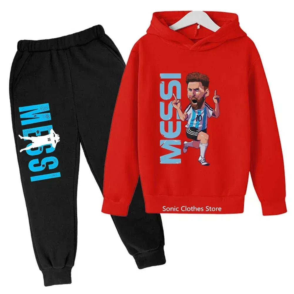 Color: Lavender, Kid Size: 3T - messi avatar printed children's clothing children's autumn and winter hoodies pants 2-piece casual boys and girls suits