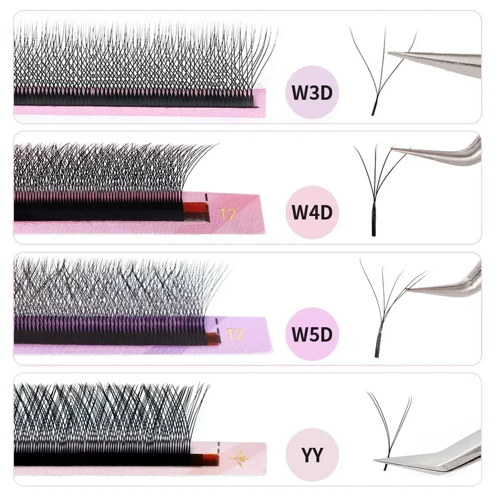 Color: Other, Curl: D, Thickness: 0.07mm, Length: 13mm - ARISON YY Lashes and 3D/4D/5D W Shape Lashes Brasileiro Premade Volume Eyelashes Extension Soft Thin Easily Grafting Extension