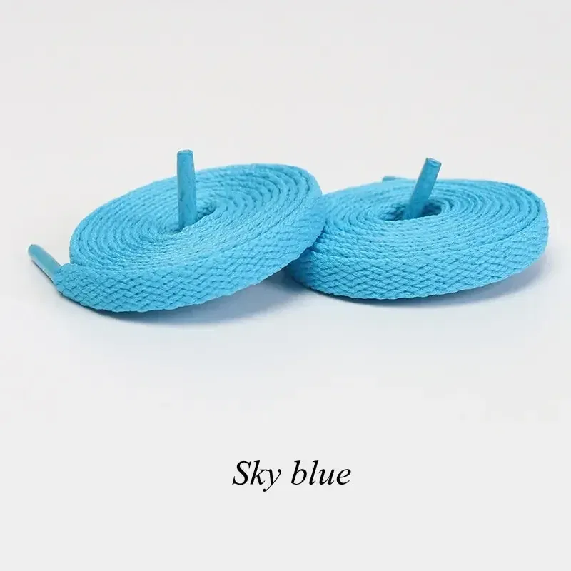 Color: SKY BLUE, Ships From: CHINA, Length: 160cm - 1pair Classic Shoe Laces Flat Shoelaces Fit Fashion Solid Sports Shoelace Casual Unisex Shoe Strings Shoe Accessories