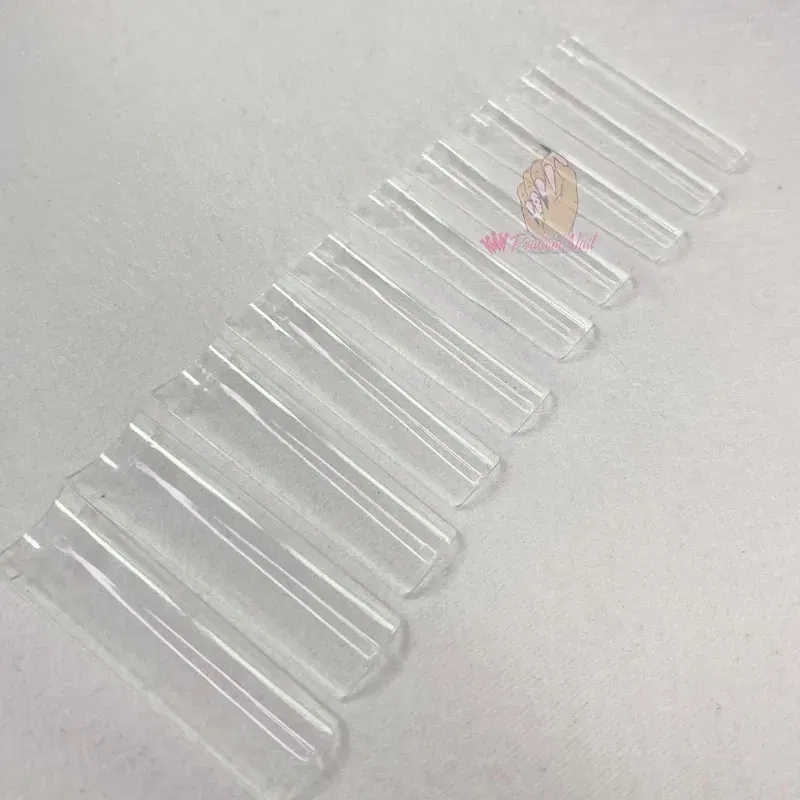 Color: Red - 500pcs Flat Square XXL Long Acrylic Nail Tips Flatter Straight Non C Curve Half Cover False Nails Tip Manicure Tool