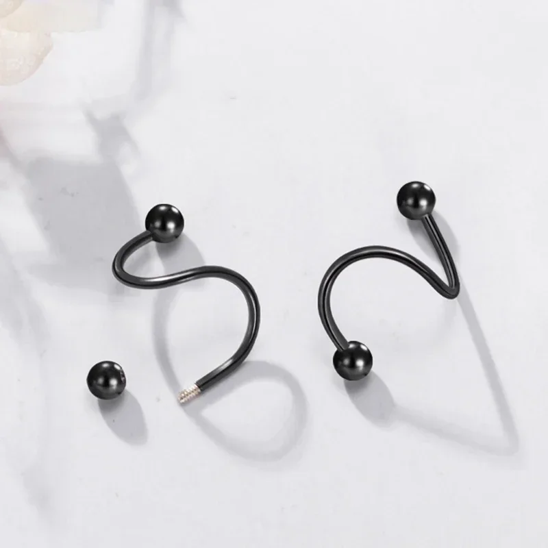 Metal color: Light Yellow Gold Color - Stainless Steel Nose Ring Piercing Horseshoe Spike Septum Piercing Lip Tragus Helix Piercing Body Piercing Ring Hip Hop "S"