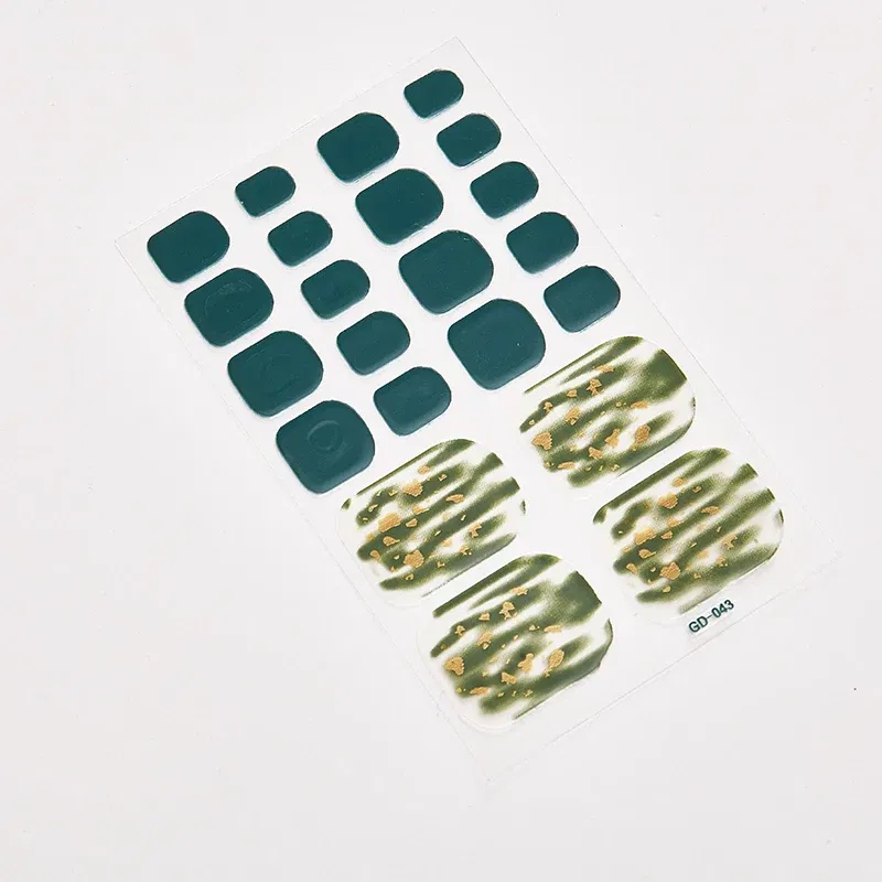 Color: BROWN RED - 22 Tips/Sheet Nail Tape Loveliness Nail Art Stickers Designed Nailart Sticker Nail Strips Designer Nail Decals Nailart Shiny