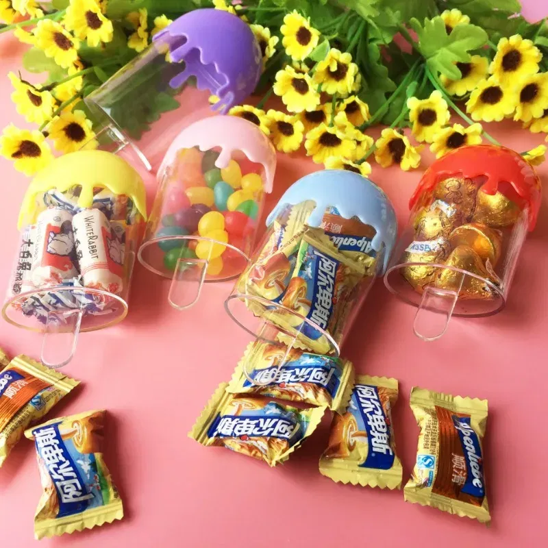 Color: Olive, Gift Box Size: Other - 12pcs Creative Cute Plastic Ice Cream Candy Boxes for Wedding Baby Shower Children Birthday Party Candy Container Sweets Case